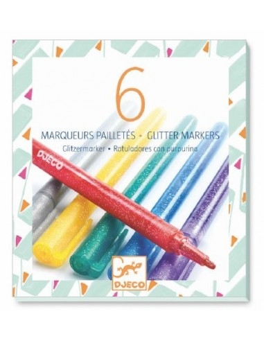 [Djeco-DJ08871] Bricolage - Feutres - 6 marqueurs paillettes