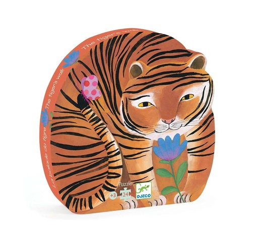 [Djeco-DJ07201] npc Puzzle silhouette 24 pcs - la balade du tigre