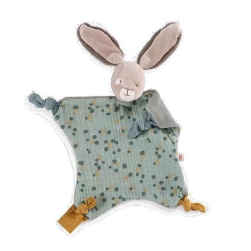 [Moulin Roty-678015] Trois petits lapins - Doudou lapin sauge