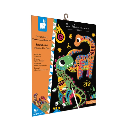 [JURATOYS-J07889] les ateliers du calme scratch art dinosaures silhlouettes