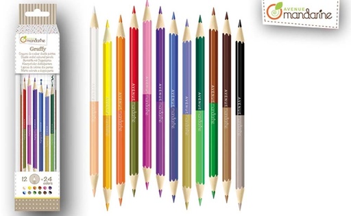 tube crayon de couleur double pointes