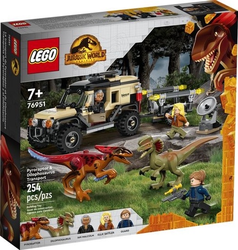 Lego jurassic - le transport du Pyroraptor et du Dilophosaurus