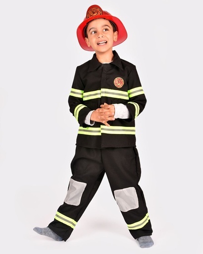 Déguisement pompier + casque 4-6 ans