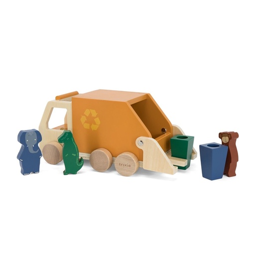 [Trixie-36-493] Camion-poubelle animaux en bois