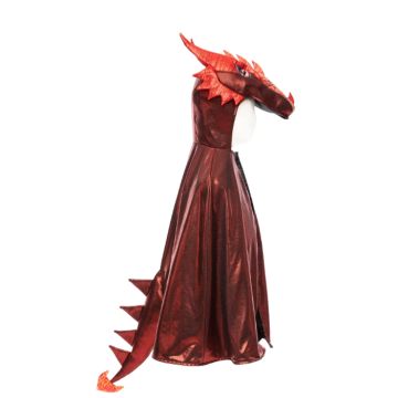 Deguisement cape dragon rouge metallique