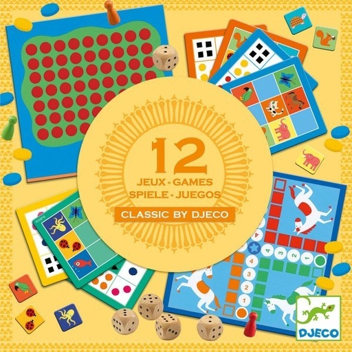 [Djeco-dj05218] 12 jeux classiques - classic box 4+