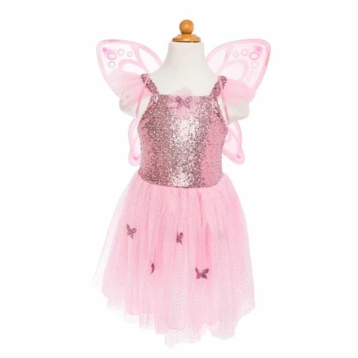 [Great Pretenders-32315] Robe de papillon rose avec ailes 5-7 ans