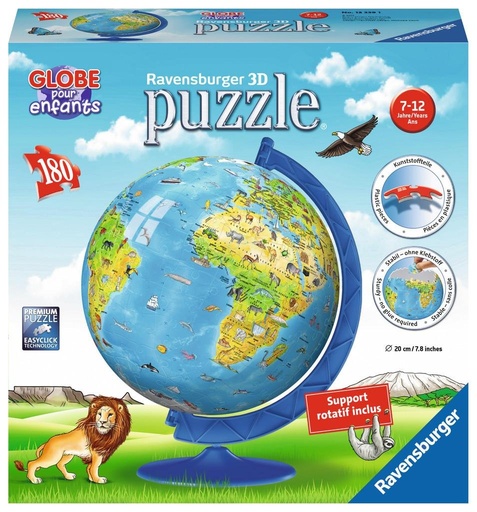 [RAVENSBURGER-123391] puzzle 3d 180 pieces globe pour enfant