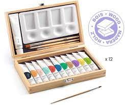 [Djeco-DJ08908] Coffret couleurs - 12 gouaches - Coffret d'artiste