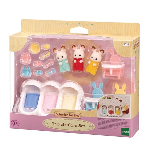 [EPOCH-5532] Sylvanian - les triples lapin chocolat et accessoires puericulture