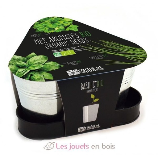 [RADIS ET CAPUCINE-036968] Trio d'aromates bio - basilic, persil, ciboulette