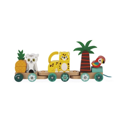 [JURATOYS-Jo8272] Janod train tropical à tirer en bois