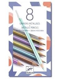 crayons - 8 crayons metalliques