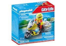 [Playmobil-71205] Urgentiste avec moto et effet lumineux