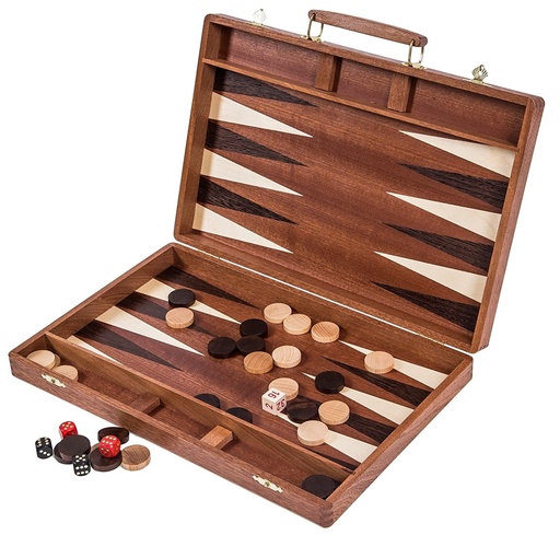 Backgammon 38cm acajou