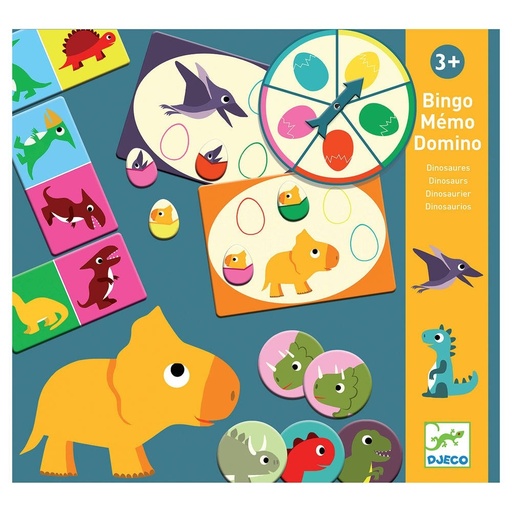 [Djeco-dj08132] jeu educatif - bingo memo domino - dinosaures