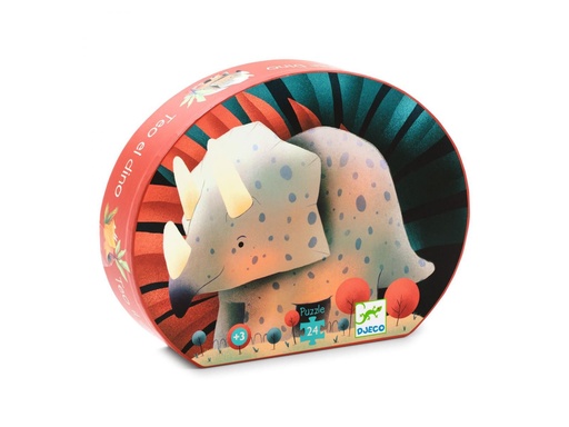 [Djeco-DJ07284] Puzzle Silhouette - Teo le Dino - 24 pièces