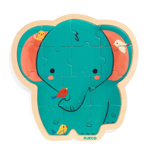 [Djeco-Dj01823] Puzzle - puzzlo éléphant 14 pcs