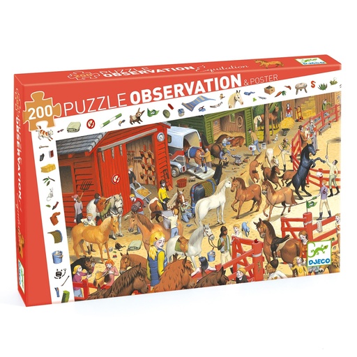 [Djeco-DJ07454] puzzle observation 200 pcs - equitation