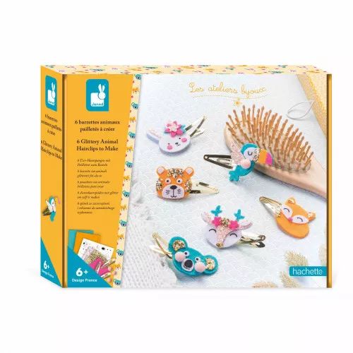 [JURATOYS-Jo7997] 6 barrettes animaux pailletés à créer