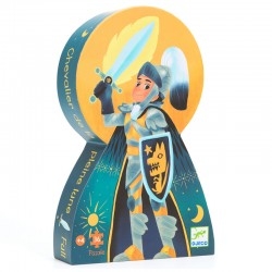 [Djeco-dj07237] Puzzle silhouette 36 pcs - chevalier de la plaine lune