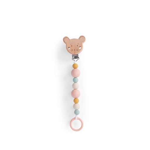 [Moulin Roty-667156] La petite école de danse - attache tétine bois et silicone souris