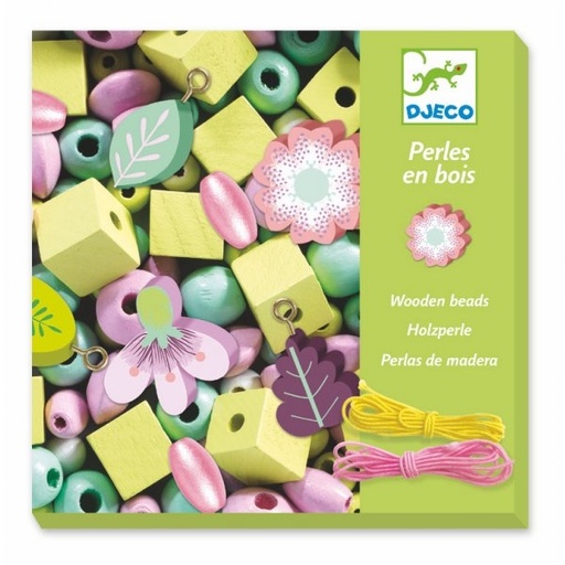 [Djeco-dj09808] Oh! Les perles - perles en bois, feuilles et fleurs