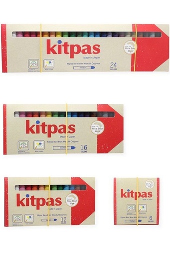 Kitpas Rice wax - crayons de cire mutli-surface - 6 couleurs