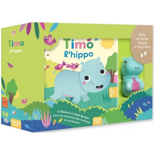 [9791039512411] Coffret livre de bain et jouet - Timo l'hippo