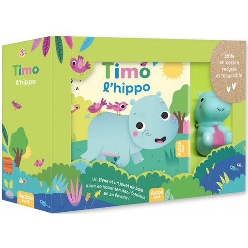 Coffret livre de bain et jouet - Timo l'hippo