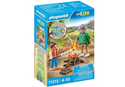 [Playmobil-71513] Grand-père avec petite fille et feu de camp