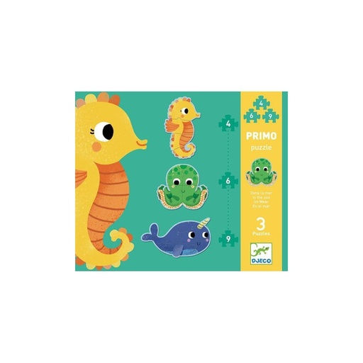 [Djeco-dj07144] Puzzle Primo 4-6-9 pcs - Dans la mer