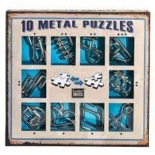 10 puzzles metal bleu