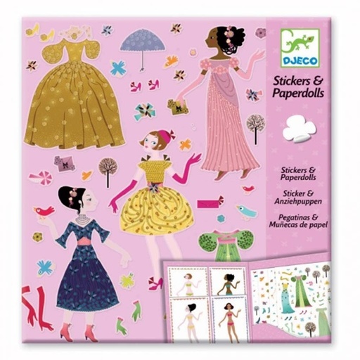 [Djeco-dj09690] bricolage - Stickers et paperdolls - 4 robes de saison