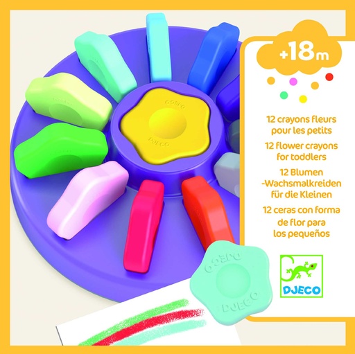 [Djeco-DJ09005] 12 crayons fleurs pour les petits