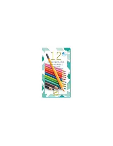 [Djeco-dj08824] crayons de couleur - 12 crayons aquarellables