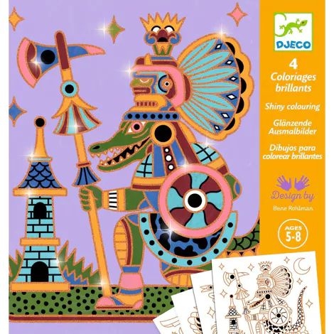 [Djeco-DJ09697] Coloriages brillants - Guerriers animaux