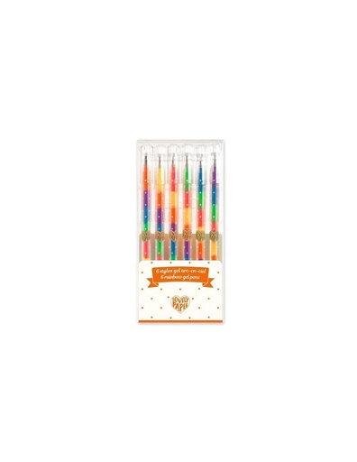 [Djeco-DD03787] Lovely paper - 6 stylos gel arc en ciel