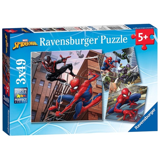 [Ravensburger-080250] Puzzle 3x49 pièces - Spiderman