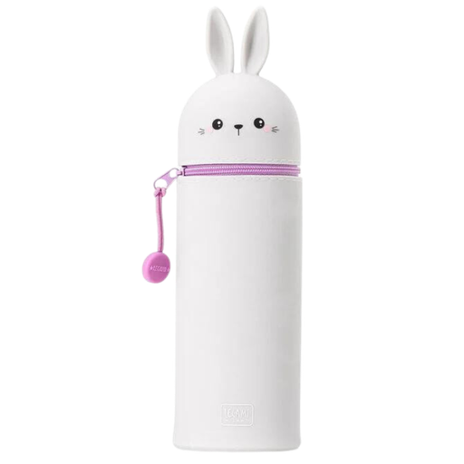 [LEGAMI-KA0014] Trousse en silicone 2 en 1 Lapin Gris Kawaii