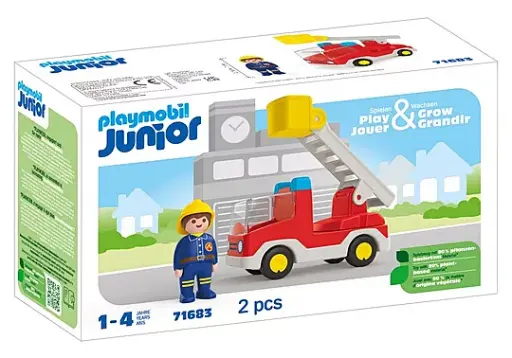 [Playmobil-71683] 71683 JUNIOR: Camion de pompier avec échelle pivotante