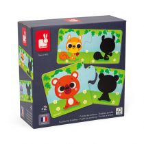 [JURATOYS-J02701] Puzzle duo : les animaux et leurs ombres