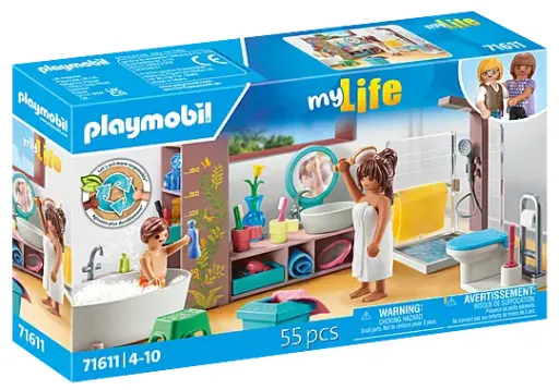 [Playmobil-71611]  Salle de bains avec douche et baignoire