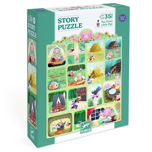 [djeco dj07051] story puzzle 35 pcs - les trois petits cochons