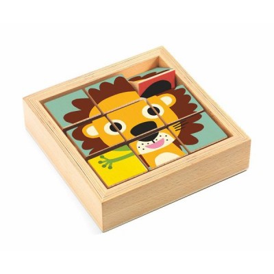 [Djeco-DJ01953] 3 Puzzles 9 pcs en bois Tournanimo