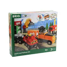 [Brio-33165] circuit ascenceur et chargement ferroviaire de train de marchandises avec piles