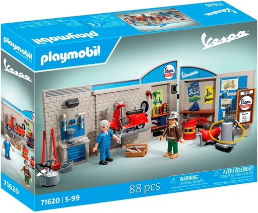 [PLAYMOBIL-71620] 71620 - Vespa garage - Style rétro - années 60