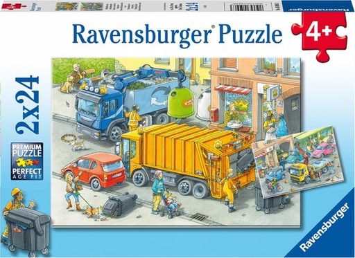 [ravensburger - 050963] 050963 Puzzle 2x24 pièces - Camion à ordure et dépanneuse