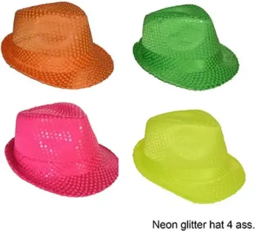 [ballaballa - 63548] Chapeau fluo avec paillettes  